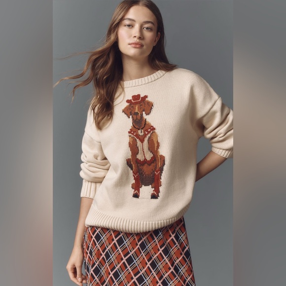 Anthropologie Sweaters - Porridge Jolene Pullover Sweater “Western Dog”
